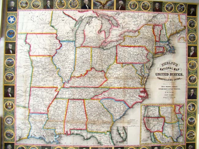 'Phelps National Map of the United States' published by Ensign & Thayer, New York, 1849